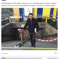 salvini a metropolitana bruxelles 