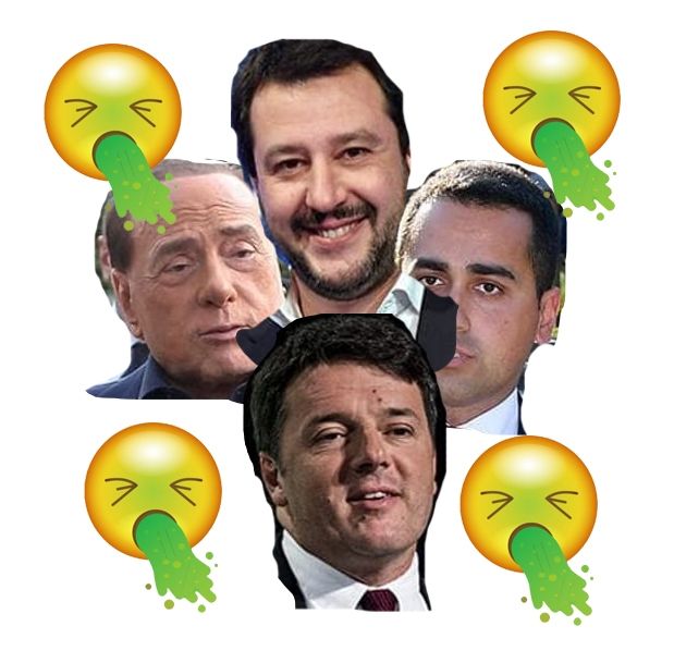 renzi berlusconi di maio salvini su hbo