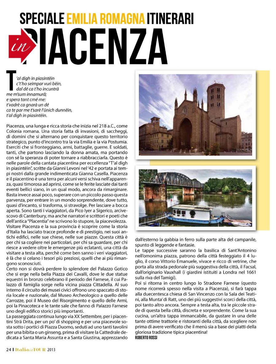 Italia in  Tour - reportage Piacenza