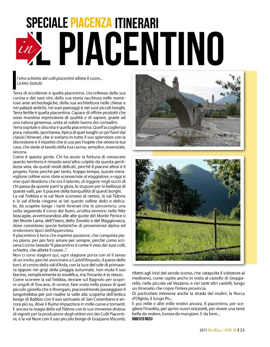 Italia in Tour - reportage il Piacentino 